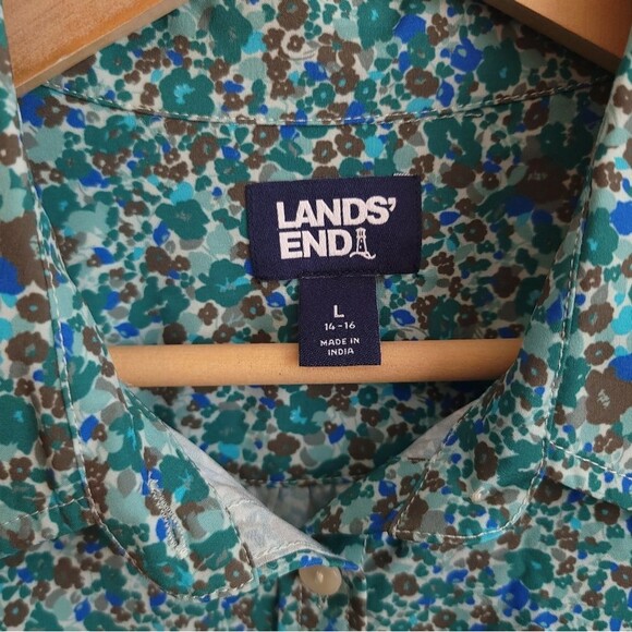 Lands End 365 Long Sleeve Tunic Top Roll Tab Sleeves Moisture Wicking - Picture 10 of 13